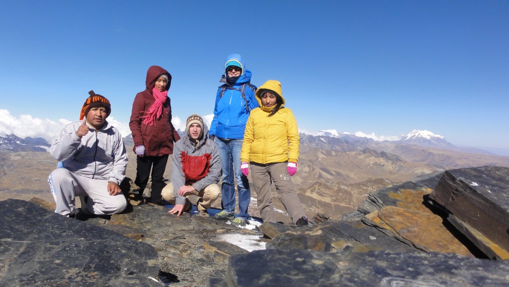 Gipfelfoto auf 5395m über dem Meeresspiegel. Keiner von uns war bisher höher oben. :-)